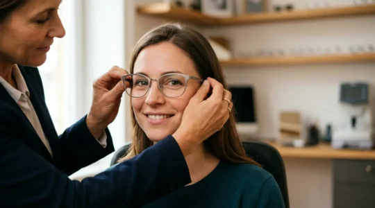 Consultation optique professionnelle avec équipement moderne pour économiser sur les lunettes