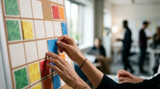 Chef d'entreprise organisant un calendrier de formations obligatoires pour préserver la continuité de la production