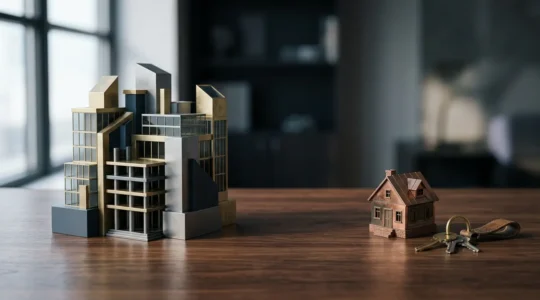 Un dirigeant d'entreprise face à des documents juridiques symbolisant la protection du patrimoine personnel