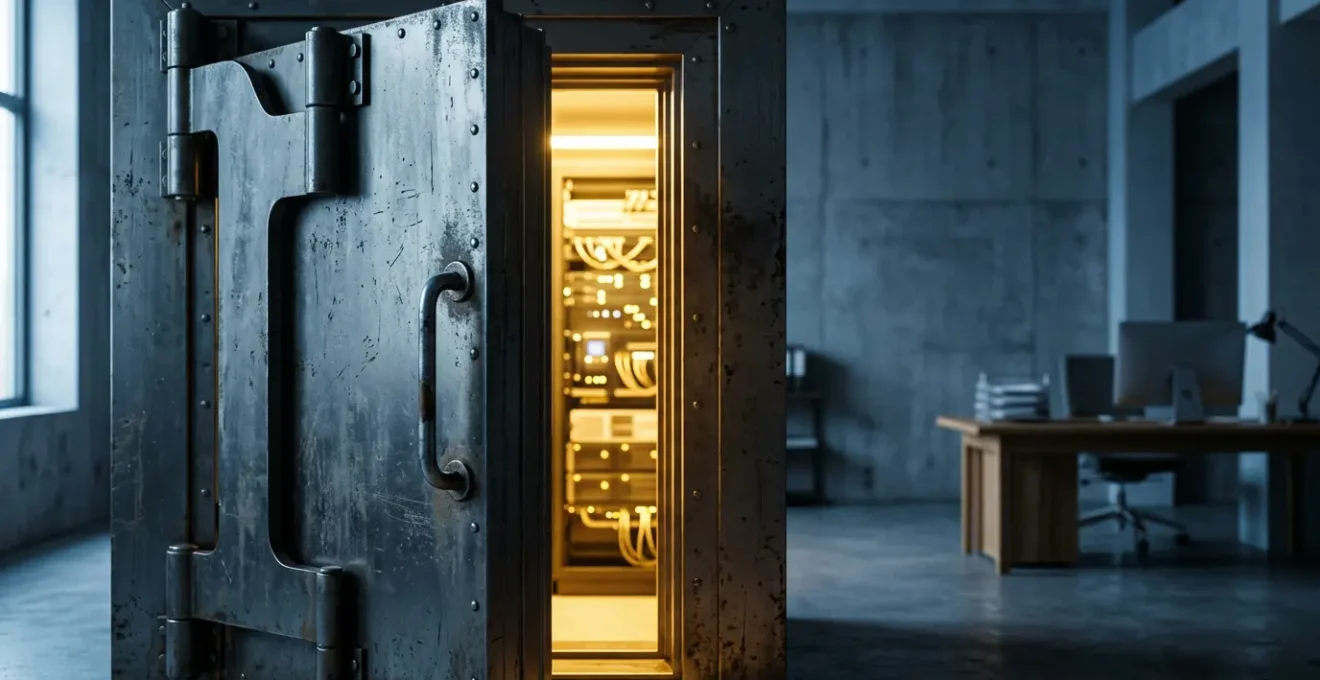 Conceptualisation visuelle de la protection d'une PME contre les menaces ransomware et cyberattaques