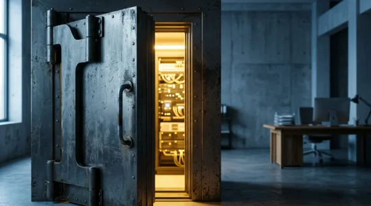 Conceptualisation visuelle de la protection d'une PME contre les menaces ransomware et cyberattaques