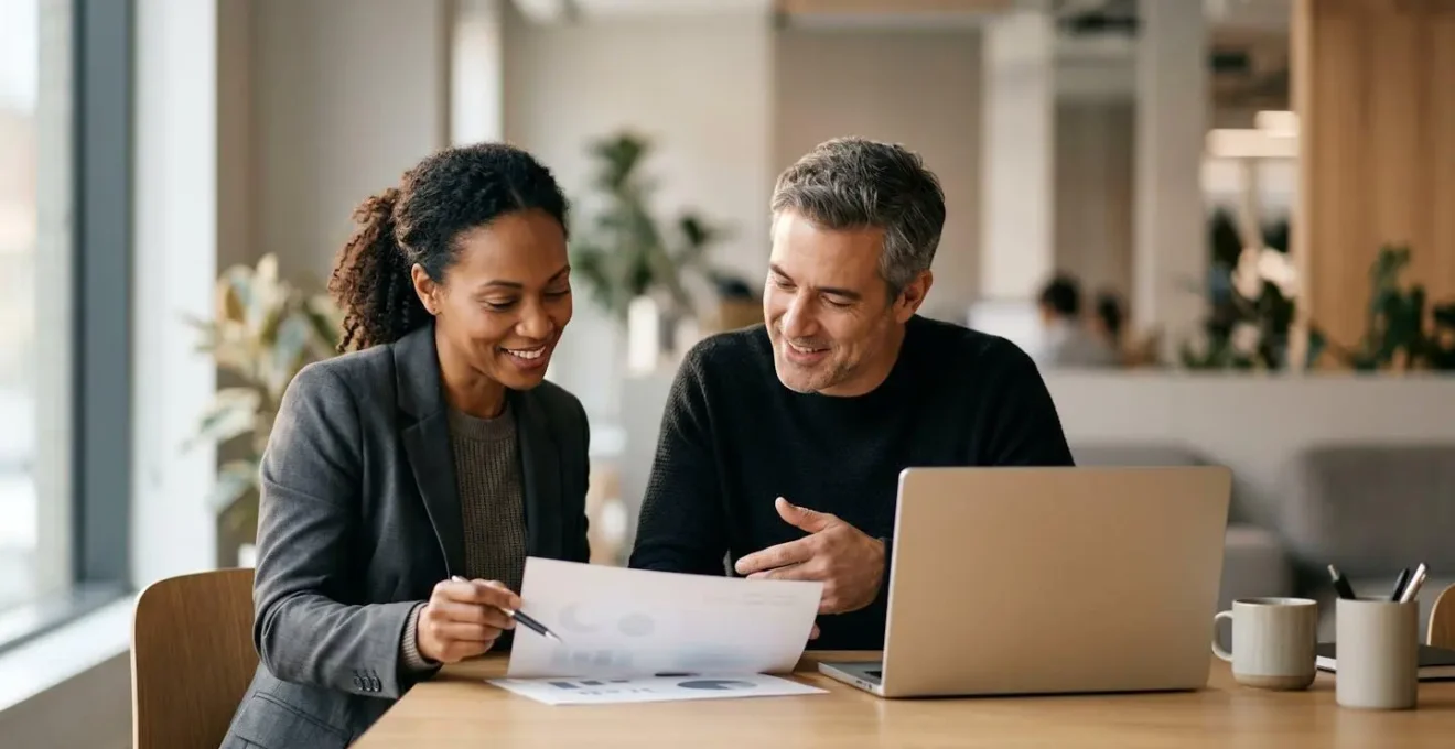 Entrepreneurs travaillant ensemble sur la gestion administrative de leur entreprise