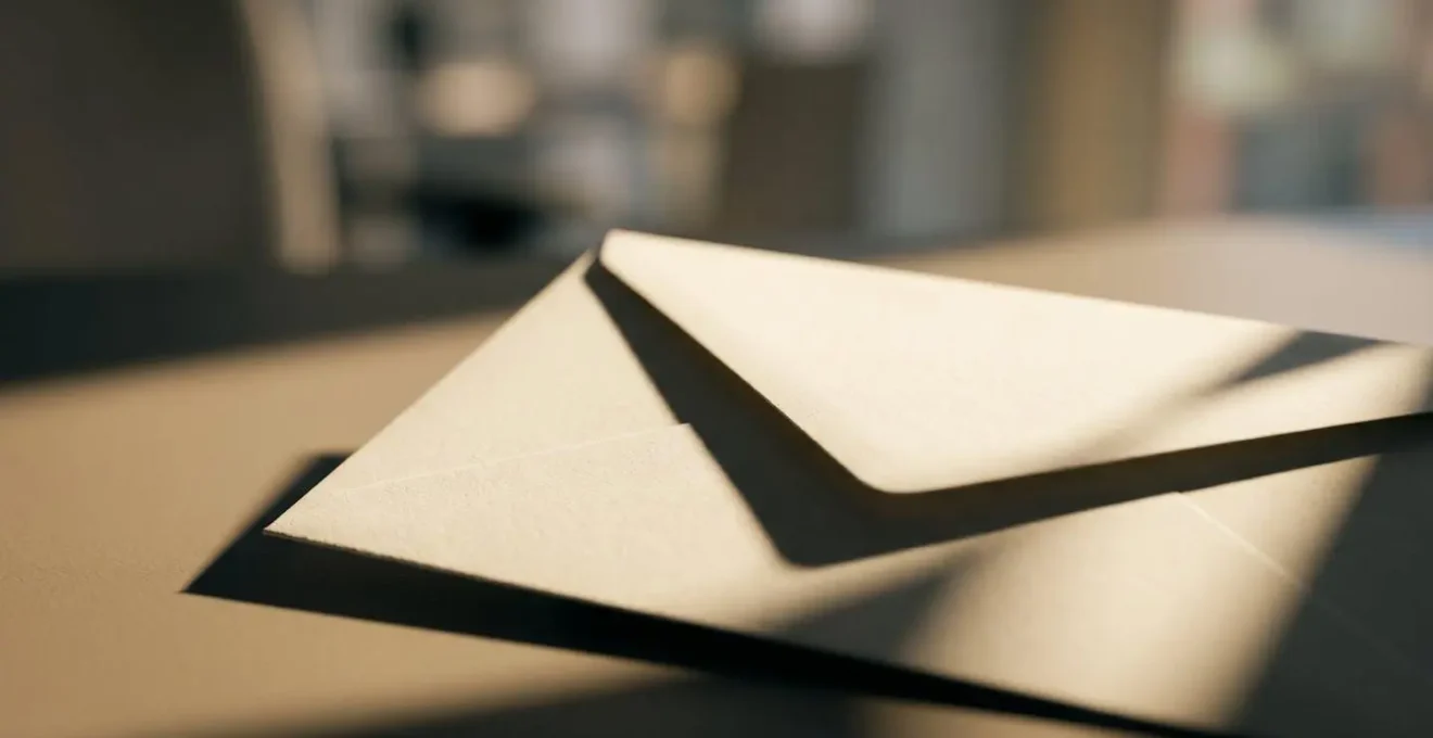 Enveloppe de courrier recommandé pour procédure de licenciement avec accusé de réception