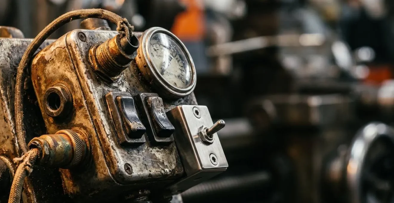 Vue d'ensemble d'un atelier avec plusieurs machines industrielles de générations différentes
